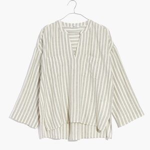 Linen-Blend Lakeline Popover Shirt in Hester Stripe